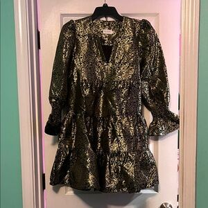 Elegant Gold and Black Dress